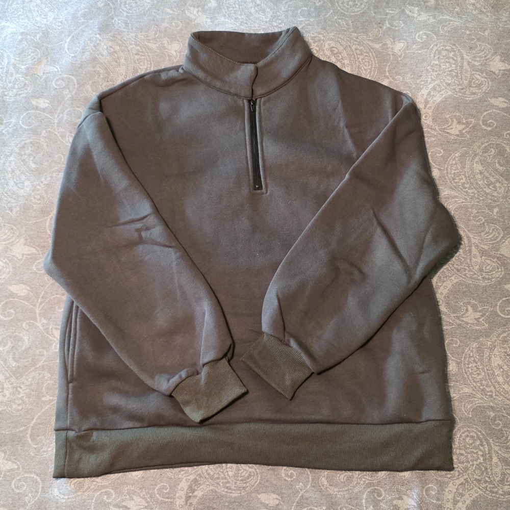 Amazon Grey Half-Zip Sweatshirt (Size S)